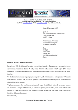 LIBERSIND Lettera alla Rai e OO.SS per incontro su TD