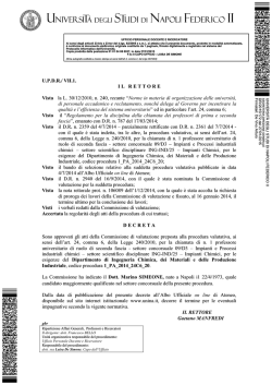 DR/2015/172 del 27/01/2015 - Universit&agrave; degli Studi di Napoli