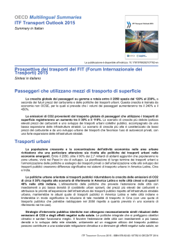 OECD Multilingual Summaries ITF Transport Outlook 2015 Prospettive
