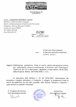 Graduatoria Ginecologia PO Marcianise