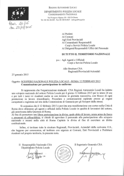 documento csa per manifestare in divisa il 12 febbraio a roma