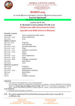 Incontri_Marzo2015 - Domus Letitiae Assisi