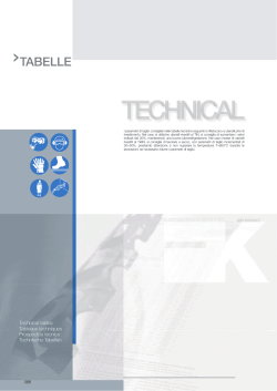 Technical tables Tableaux techniques Prospectos tecnico