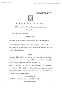 Il Tribunale Amministrativo Regionale della Campania