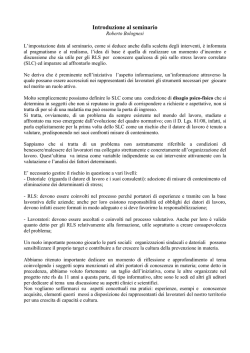 Introduzione al seminario