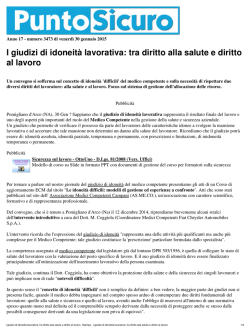 I giudizi di idoneit&agrave; lavorativa: tra diritto alla salute e