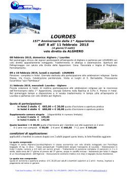 Lourdes febbraio 2015 da Alghero