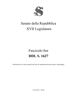 Senato della Repubblica XVII Legislatura Fascicolo Iter DDL S. 1627