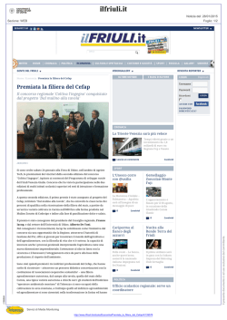 Il Friuli - Premiata la filiera del Cefap