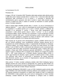 In allegato la risoluzione depositata oggi