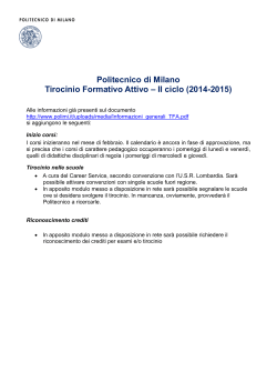 Politecnico di Milano Tirocinio Formativo Attivo – II ciclo (2014