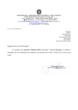circ. n.144 INIZIO CORSI di RECUPERO