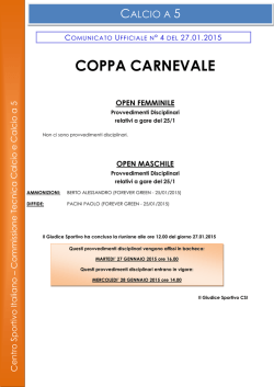 coppa carnevale open femminile