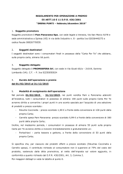 REGOLAMENTO PER OPERAZIONE A PREMIO