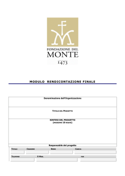 modulo rendicontazione finale - Fondazione del Monte di Bologna e