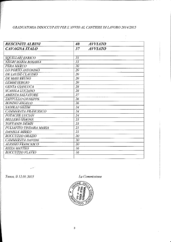 GRADUATORIA CANTIERI DI LAVORO 2015