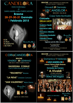 FESTE PAÎRONALI Giovecﬁ 29 Gennaio