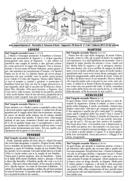 lunedì GIOvedì MeRCOledì MARTedì veneRdì SABATO