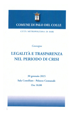 Legalità e Trasparenza nel periodo di crisi S.E. il Prefetto a Palo