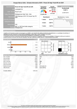 Gruppo Banca Sella - Scheda Informativa OICR : Pictet US High