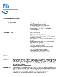 INPS, Circolare 29 gennaio 2015, n. 16