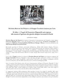 press release - Nicoletta Rusconi Art Projects