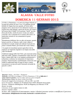 DOMENICA 11 GENNAIO 2015 - CAI