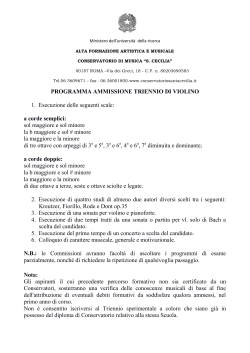 Programma di ammissione - Conservatorio "Santa Cecilia"