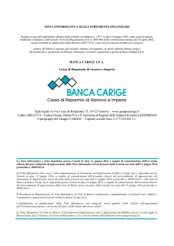 NOTA INFORMATIVA SUGLI STRUMENTI FINANZIARI