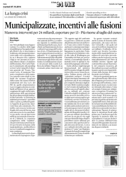 Municipalizzate, incentivi alle fusioni