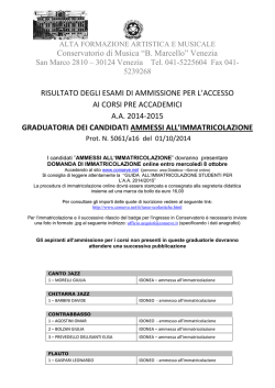 Secondo elenco - (pre-accademico)