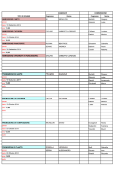 Calendario per sito in excel - Conservatorio di Musica “Francesco
