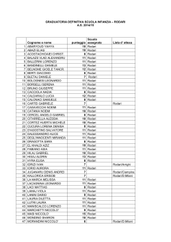 GRADUATORIA DEFINITIVA SCUOLA INFANZIA &ndash; RODARI A.S.