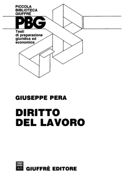 DIRITTO DEL LAVORO - Fondazione Giuseppe Pera