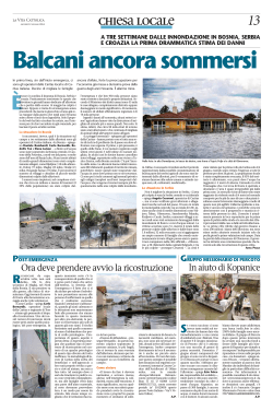 A tre settimane dalle innondazioni in Bosnia