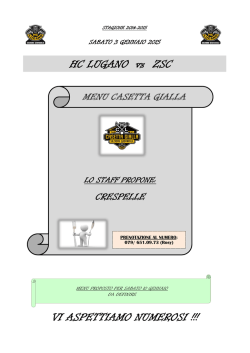 HC LUGANO vs ZSC VI ASPETTIAMO NUMEROSI !!!