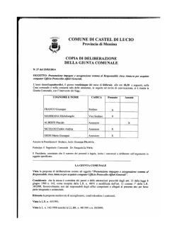 DELLA GIUNTA COMUNALE - Comune di Castel di Lucio