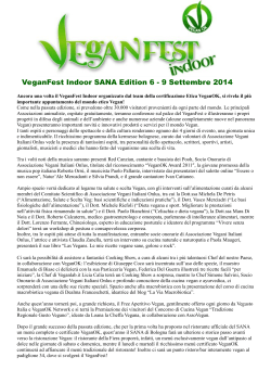 Comunicato Stampa VeganFest 2014