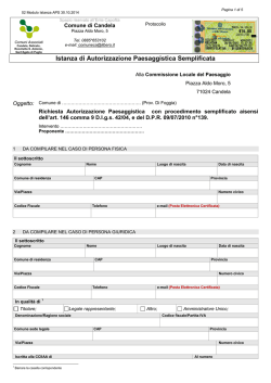 Istanza di Autorizzazione Paesaggistica Semplificata