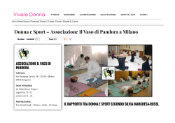 Donna e Sport - Associazione Il Vaso di Pandora a Milano | Vivere