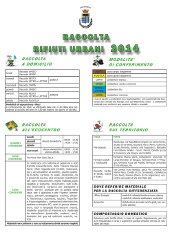 Informativa raccolta rifiuti urbani 2014 (pdf - 828,86 Kb)