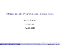Introduzione alla Programmazione Lineare Intera