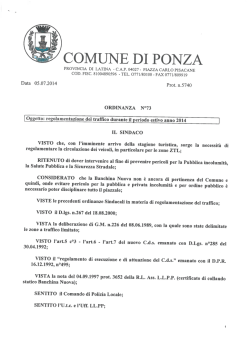 Ordinanza N.73 - Albo pretorio Ponza