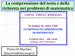 La comprensione del testo e della richiesta nei problemi di