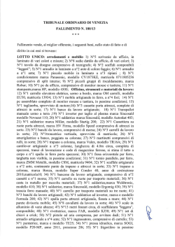 TRIBUNALE ORDINARIO DI VENEZIA FALLIMENTO N. 180/13