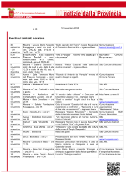 Eventi sul territorio novarese