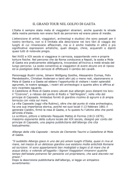 IL GRAND TOUR NEL GOLFO DI GAETA