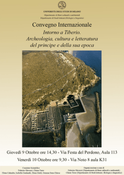 Intorno a Tiberio - Dipartimento di Beni culturali e ambientali