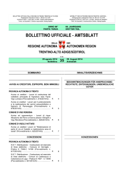 bollettino ufficiale - amtsblatt - Regione Autonoma Trentino Alto Adige