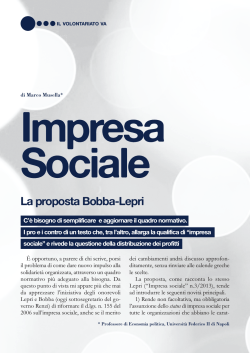 Impresa sociale: la proposta Bobba-Lepri